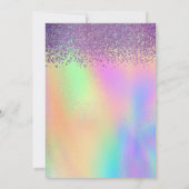 Elegant Masque Diamonds Rainbow Holographic Einladung (Rückseite)