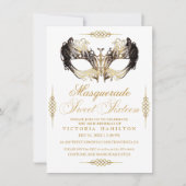 Elegant Masquerade 16 . Geburtstag Geburtstag Einladung (Vorderseite)
