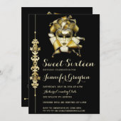 Elegant Masquerade Ball Einladung zum Geburtstag (Vorne/Hinten)