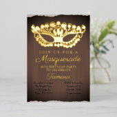 Elegant Masquerade Folieneinladung (Stehend vorne)