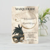 Elegant Masquerade Gold 30. Geburtstag Einladung (Stehend Vorderseite)