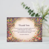 Elegant Masquerade Hearts Mardi Gras Dankeskarte (Stehend Vorderseite)