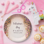 Elegant Masquerade Hearts Mardi Gras Pappteller (Party)