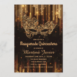 Elegant Masquerade Quinceañera 15. Geburtstag Einladung