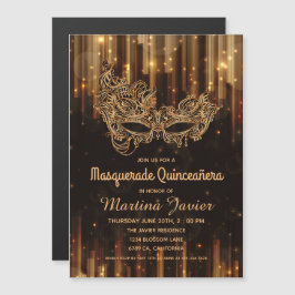 Elegant Masquerade Quinceañera 15. Geburtstag Magneteinladung