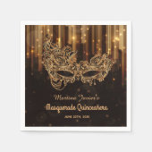 Elegant Masquerade Quinceañera 15. Geburtstag Serviette (Vorderseite)