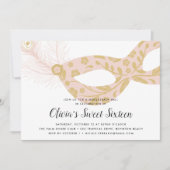 Elegant Masquerade Theme 16 . Geburtstag Einladung (Vorderseite)