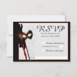 Elegant Masquerade Wedding RSVP Karte