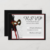 Elegant Masquerade Wedding RSVP Karte (Vorne/Hinten)
