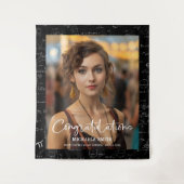 Elegant Math Herzlichen Glückwunsch Foto Abschluss Wandteppich (Vorderseite)