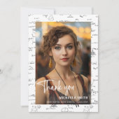 Elegant Math Script Foto Abschluss Dankeskarte (Vorderseite)