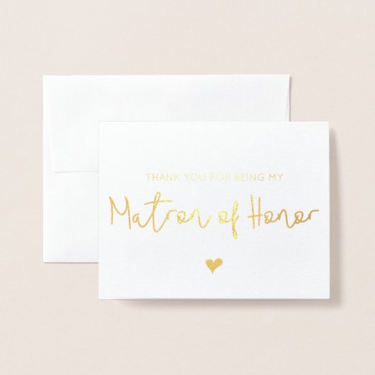 Elegant Matron of Ehre Vielen Dank Foto Gold Folienkarte (Vorderseite mit Umschlag)