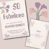 Elegant Mauve Art Nouveau Fabulous 50 Birthday Einladung