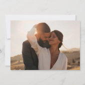 Elegant Mauve Blumengrün Foto Hochzeit Einladung (Rückseite)