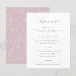 Elegant Mauve Blush Script Hochzeitsinformationen Einladung
