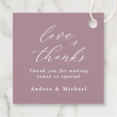 Elegant Mauve Dusty Rose Wedding Classy Gefallen T Geschenkanhänger (Rückseite)