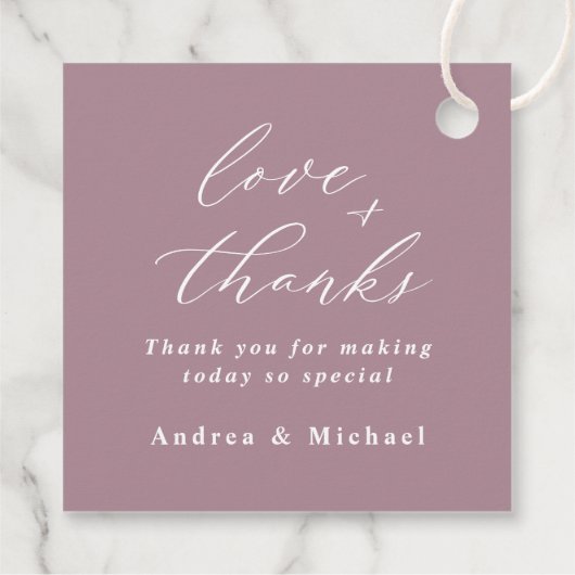 Elegant Mauve Dusty Rose Wedding Classy Gefallen T Geschenkanhänger (Rückseite)