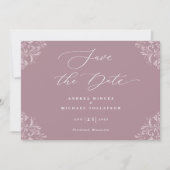 Elegant Mauve Dusty Rose Wedding Save the Date (Vorderseite)