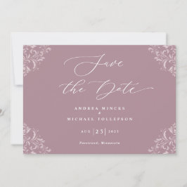 Elegant Mauve Dusty Rose Wedding Save the Date