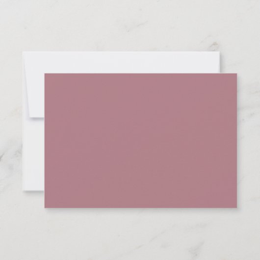Elegant Mauve Leaf Minimal Wedding RSVP Card Einladung (Rückseite)