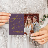 Elegant Mauve Moderne SkriptWedding Save the Date Ankündigungspostkarte