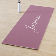 Elegant Mauve Personalisiert Name Yoga Mat