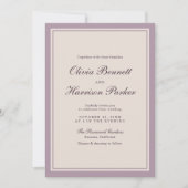 Elegant Mauve Plum Wedding Invitation Einladung (Vorderseite)