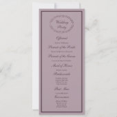 Elegant Mauve Plum Wedding Program Card Einladung (Rückseite)