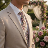 Elegant Mauve Rose Vintage Floral  Krawatte