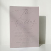 Elegant Mauve Taupe Calligraphy The Wedding Einladung