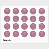 Elegant Mauve Wedding Dankeschön Sticker (Blatt)
