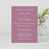 Elegant Mauve Wedding Einladung (Stehend Vorderseite)