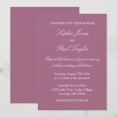 Elegant Mauve Wedding Einladung (Vorne/Hinten)