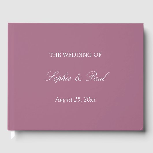 Elegant Mauve Wedding Gästebuch (Vorderseite)