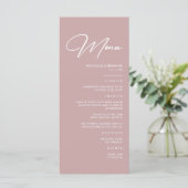Elegant Mauve Wedding Menükarte (Stehend Vorderseite)