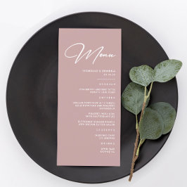 Elegant Mauve Wedding Menükarte