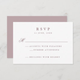 Elegant Mauve Wedding RSVP Karte