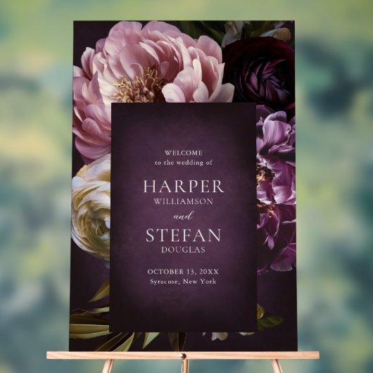 Elegant Maximalist Floral Wedding Welcome Sign Acrylschild (Neutral)