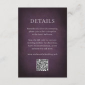 Elegant Maximalist Purple Floral QR Code Wedding Begleitkarte (Vorderseite)