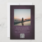 Elegant Maximalist Purple Floral QR Code Wedding Einladung (Rückseite)