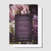 Elegant Maximalist Purple Floral Wedding Pergament Einladungen (Versetzt)