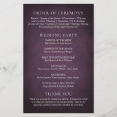Elegant Maximalist Purple Floral Wedding Program (Rückseite)
