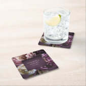 Elegant Maximalist Purple Floral Wedding Rechteckiger Pappuntersetzer (Vor Ort)