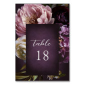 Elegant Maximalist Purple Floral Wedding Tischnummer (Rückseite)