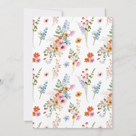 Elegant Meadow Wildflower Wedding Save The Date (Rückseite)