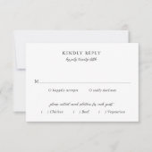 Elegant Meal Choice Classic Wedding RSVP Karte (Vorderseite)