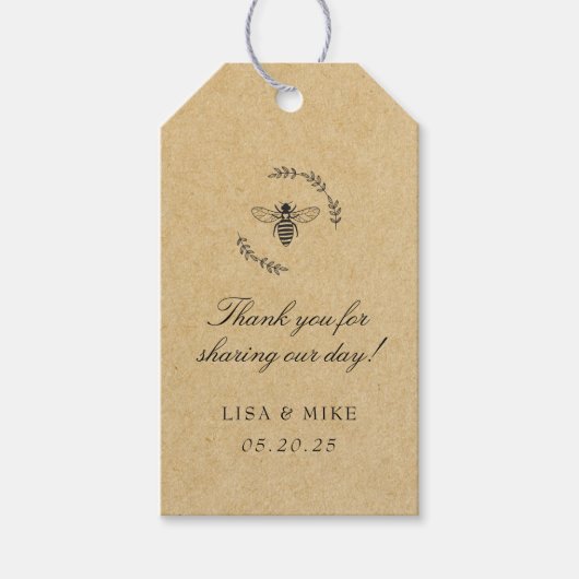 Elegant Meant to Bee Gastgeschenk Hochzeit Danke K Geschenkanhänger (Vorderseite)