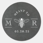 Elegant Meant to Bee Honey Gastgeschenk Hochzeit C Runder Aufkleber (Vorderseite)
