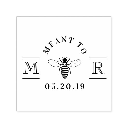Elegant Meant to Bee Honey Gastgeschenk Hochzeit Permastempel (Design)