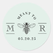 Elegant Meant to Bee Honey Gastgeschenk Hochzeit S Runder Aufkleber (Vorderseite)